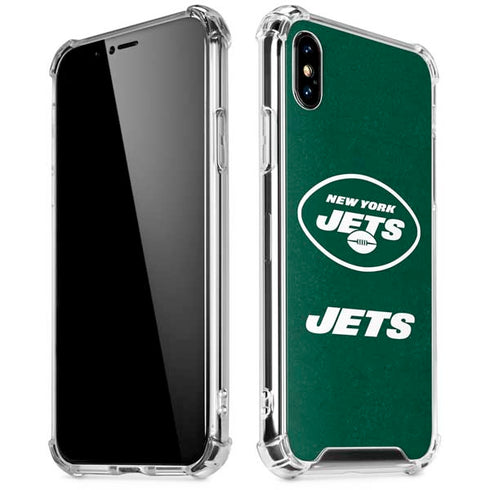 NFL New York Jets Distressed iPhone XS Max Clear Case
